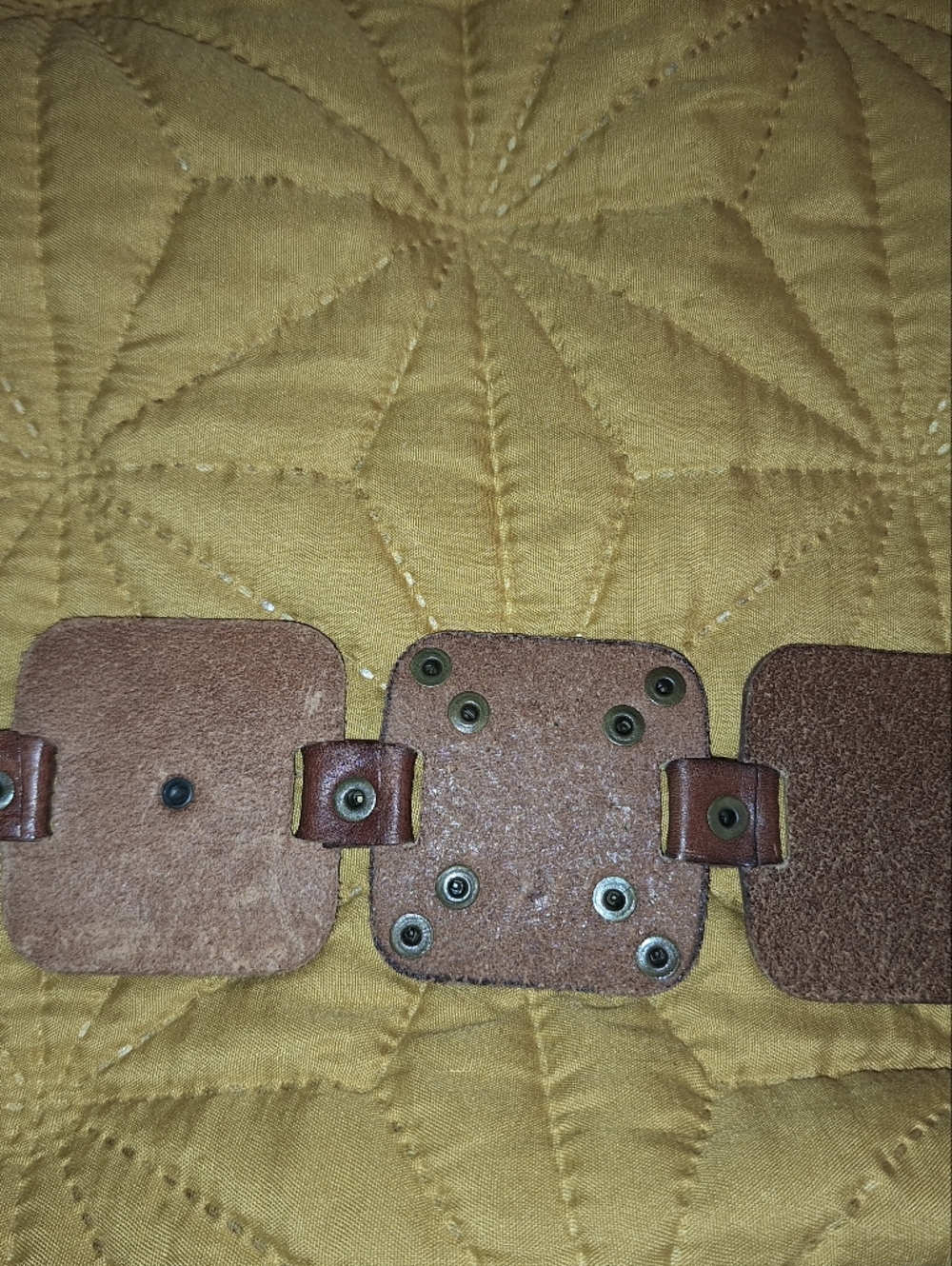 Brown Studded Leather Belt. Western, Hobo, Bohemian. Size Medium - Picture 9 of 11